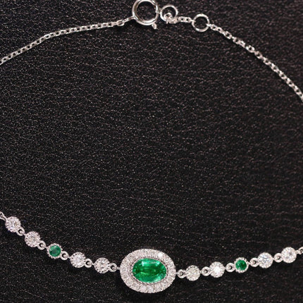 Natural Wood Color Emerald Bracelet