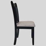Chaise de salle à manger rembourrée noire eprolo, ensemble de 2, design confortable pour cuisine fermière.