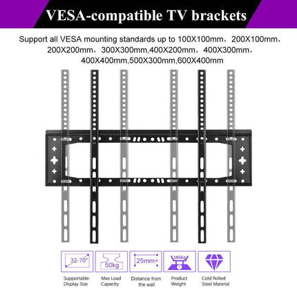 TV WALL MOUNT BRACKET LCD LED Plasma Flat Slim 32 40 42 46 47 50 52 55 60 65 70
