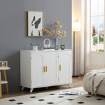 Buffet en ivoire blanc avec 3 portes et étagères amovibles, mobilier d'entrée eprolo pour salon ou salle à manger