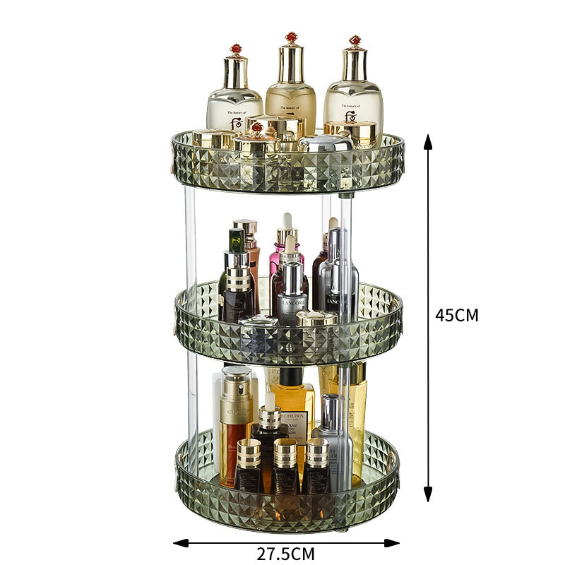 Étagère de rangement rotative eprolo pour cosmétiques, avec plusieurs niveaux pour organiser produits de beauté et accessoires.