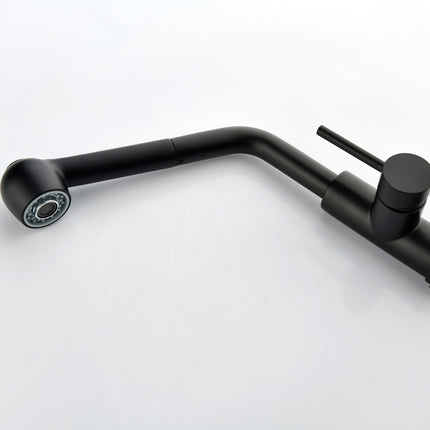Stainless Steel Matte Black Single Handle Pull Out Spray, Kitchen Faucet
