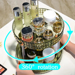 Étagère rotative de rangement cosmétique eprolo avec plusieurs niveaux pour organiser produits de beauté et maquillage.