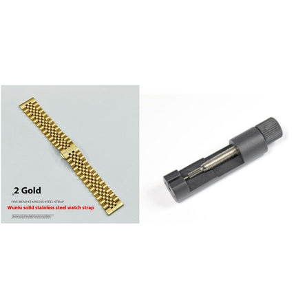 Five-bead Cow Ring Solid Stainless Steel Strap