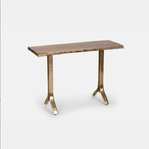 Mrazik Yoho Solid Wood Console Table In Natural Finish