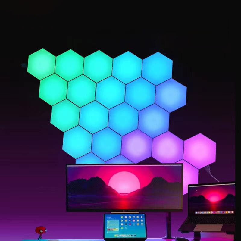 Lumière d'ambiance gaming intelligente eprolo avec contrôle vocal, application et télécommande pour mur de chambre, fond quantique coloré
