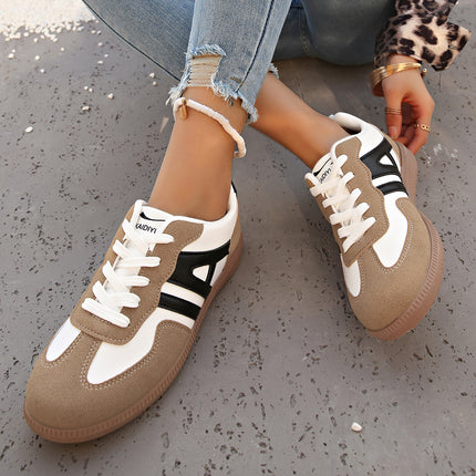 Retro Color Matching Lace-up Lightweight Jogging Women's Shoes