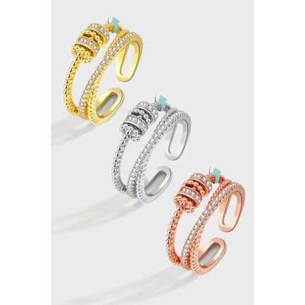 S925 Sterling Silver Rotating Ring Women's Fashion Personality