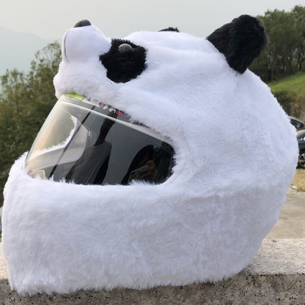 Helmet Protection Headgear  Full Helmet Cartoon Plush Panda Frog Puppy Unveiled Helmet Sports Car