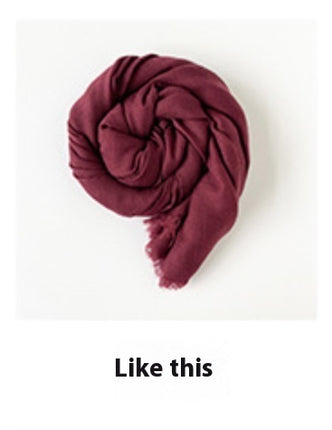 Muslim Kerchief Slub Cotton Scarf Tassel