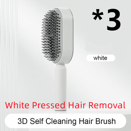 Self Cleaning Hair Brush For Women One-key Cleaning Hair Loss Airbag Massage Scalp Comb Anti-Static Hairbrush - Novah
