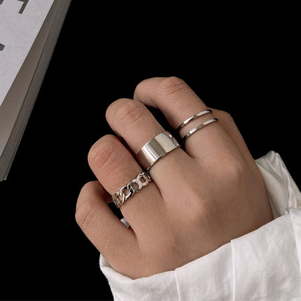 Creative Alloy Geometric Joint Ring Set