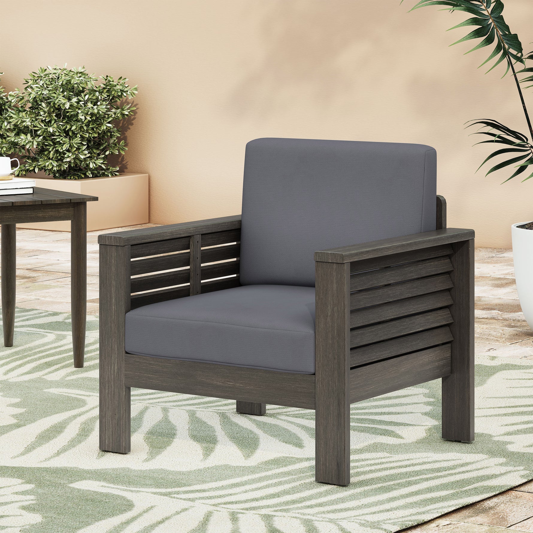 Table en bois d'acacia extérieur de marque eprolo, surface lisse et grain naturel visible, idéal pour mobilier extérieur.
