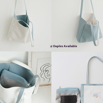 Contrast Color Double-sided Available Tote Bag