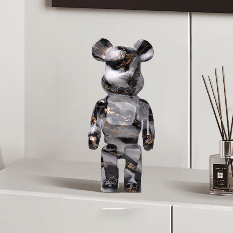 Ornement lapin en forme d'ours violent, décoration de salon en style eprolo, figurine en résine pour intérieur.