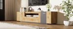 Meuble TV moderne de 70 pouces en bois avec rangements, de la marque eprolo, dans un salon contemporain.