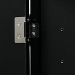 Armoire de rangement pour salle de bain noire en forme de triangle avec étagères ajustables, meuble autoportant pour cuisine ou salle de bain.