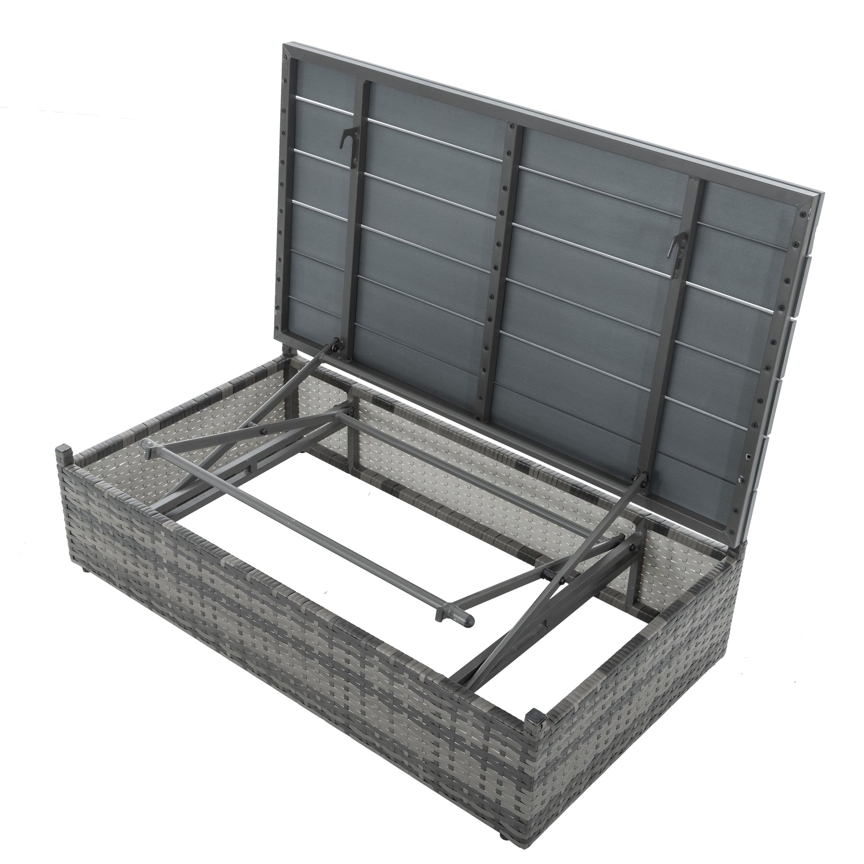 Ensemble de mobilier de terrasse en rotin PE pour extérieur avec table basse en contreplaqué, par eprolo.