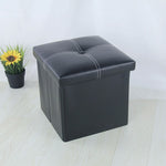 Tabouret de rangement pliable en cuir de 12 pouces d'eprolo, coffre multifonction pour fauteuil ou banc à la maison.