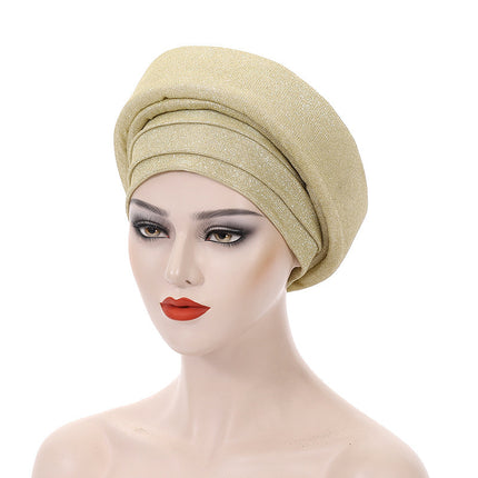 Glittering Powder Double-layer Sponge African Hat Muslim Hat Toque