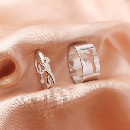 Ring Set Creative Personality Butterfly Punk Couple