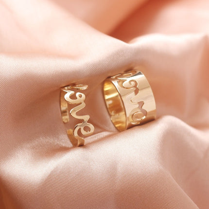 Ring Set Creative Personality Butterfly Punk Couple
