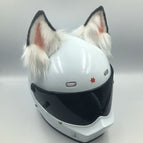 White stereoscopic Wolf ears / No helmet