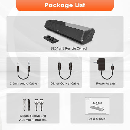 Small Wholesale Echo Wall Soundbar Bar TV Speaker Wireless Home Theater 40W High Power Sound Heater