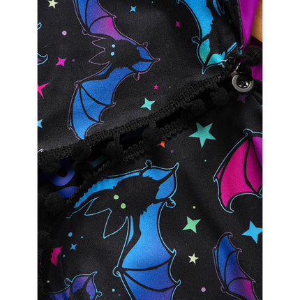 Little Girls 2Pcs Halloween Outfits Sleeveless Tulle Dress With Hooded Cloak Set Clothes