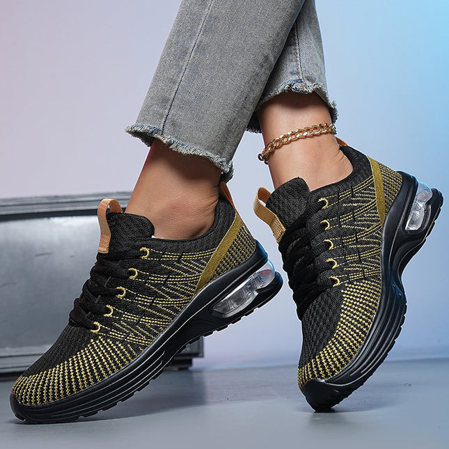 Plus Size Women's Breathable Shoes Flat Fashionable Flyknit