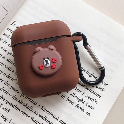 Compatible with Apple, AirPods protective jacket cute cartoon silicone anti-falling earphone jacket Japanese Korean women''s key-clasp hanging rope