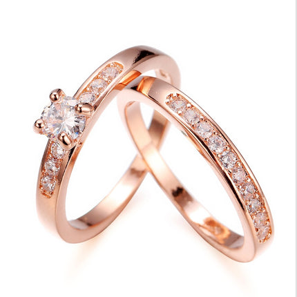 Rose gold ring with diamonds