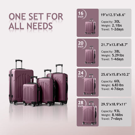 Vertical Striped Four In One Suitcase