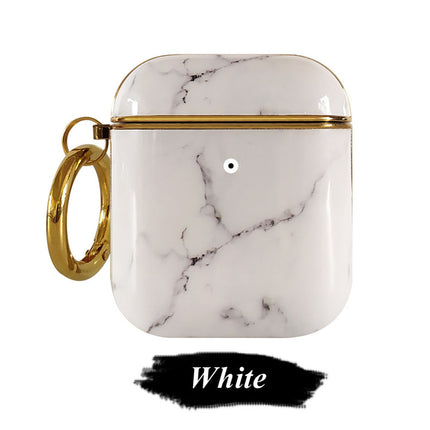 Compatible with Apple, Plating TPU Marble Pattern Soft Shell AirPods Cover