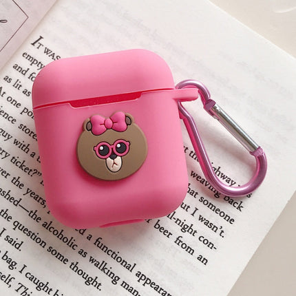 Compatible with Apple, AirPods protective jacket cute cartoon silicone anti-falling earphone jacket Japanese Korean women''s key-clasp hanging rope