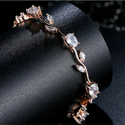 Plated crystal ladies bracelet