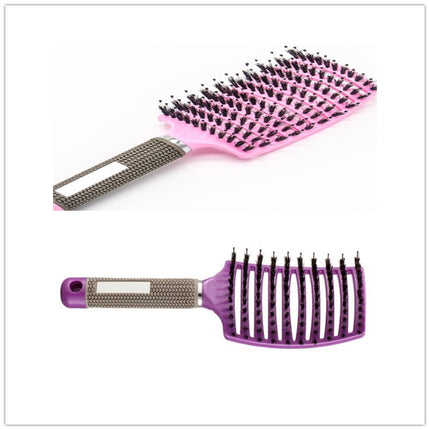 Hairbrush Anti Klit Brushy Haarborstel Women Detangler Hair Brush Bristle Nylon Scalp Massage  Teaser Hair Brush Comb - Novah