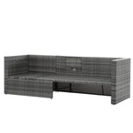 Ensemble de meubles de terrasse en rotin PE pour extérieur avec table basse en contreplaqué, par eprolo.