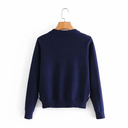 Diamond lattice pullover sweater female ins net red