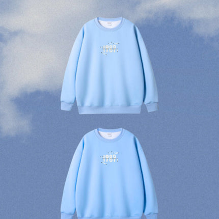 Embroidered Heavyweight Cotton Round Neck American Hoodie