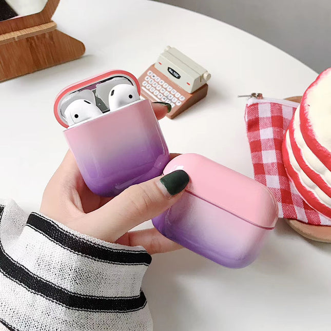 Compatible with Apple, Gradient hard shell suitable for airpods pro protective cover 2/3 generation Bluetooth Wireless contrast color earphone cover smooth surface