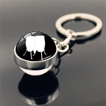 Piano Musical Instrument Time Stone Keychain Pendant