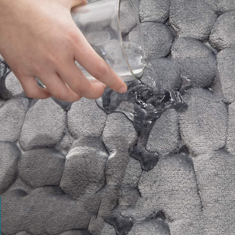 Tapis de bain en mousse à mémoire, antidérapant, effet pavé, pour lavabo et baignoire, marque eprolo, tapis de douche.