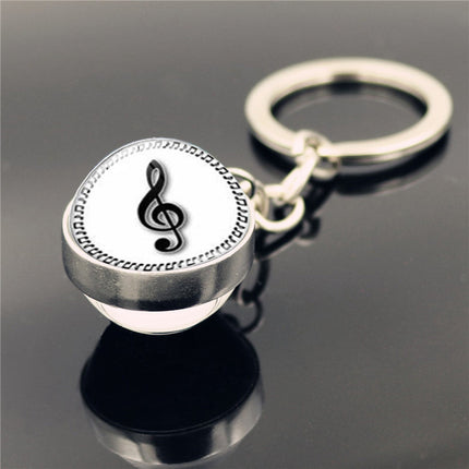 Piano Musical Instrument Time Stone Keychain Pendant
