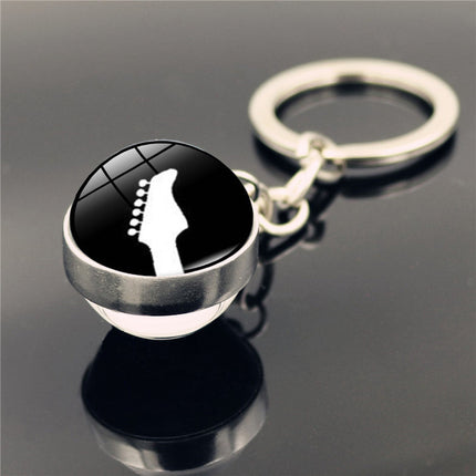 Piano Musical Instrument Time Stone Keychain Pendant