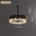 Luminaires modernes et simples en cristal noir pour salon, éclairage décoratif de la marque Novah, suspendus au plafond.
