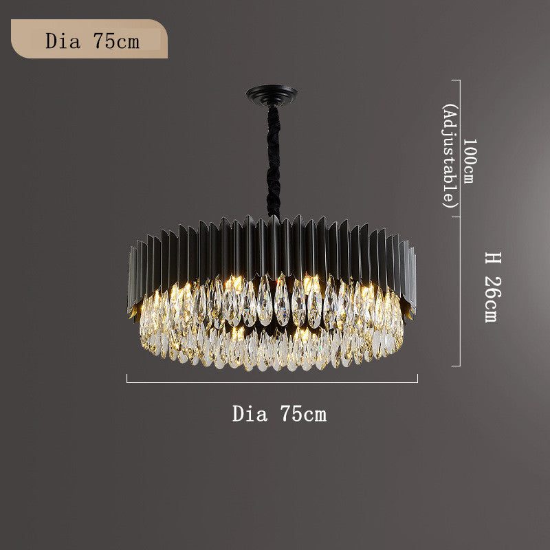 Luminaires modernes et simples en cristal noir pour salon, éclairage décoratif de la marque Novah, suspendus au plafond.