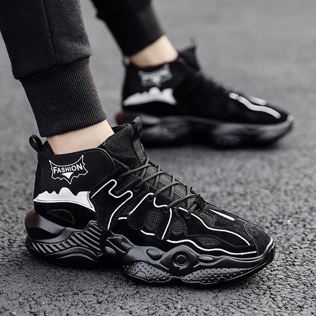 Round head tide shoes Dad lace up personality