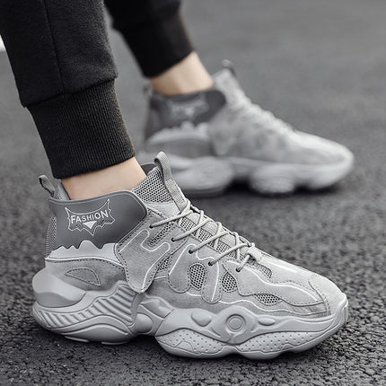 Round head tide shoes Dad lace up personality