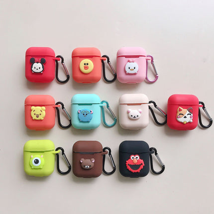 Compatible with Apple, AirPods protective jacket cute cartoon silicone anti-falling earphone jacket Japanese Korean women''s key-clasp hanging rope
